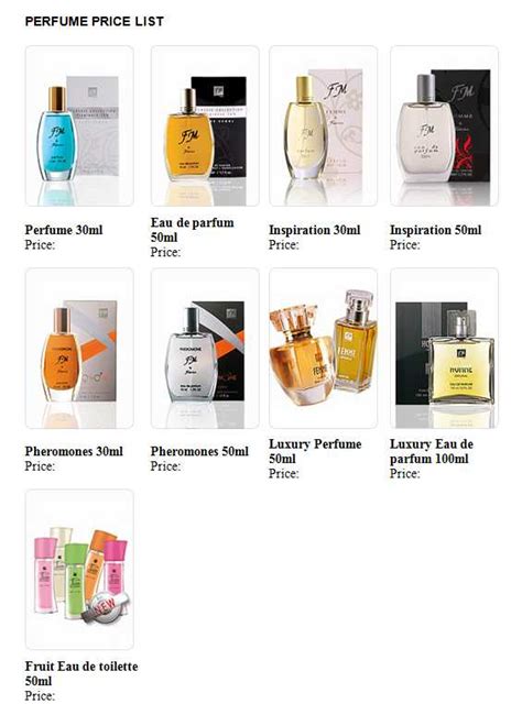 wholesale perfume price list.